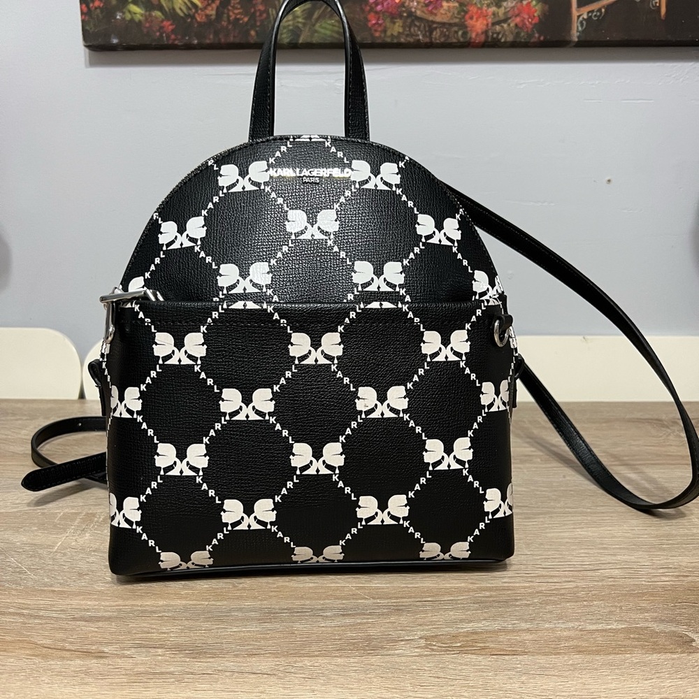 Karl Lagerfeld Monochrome Patterned Backpack